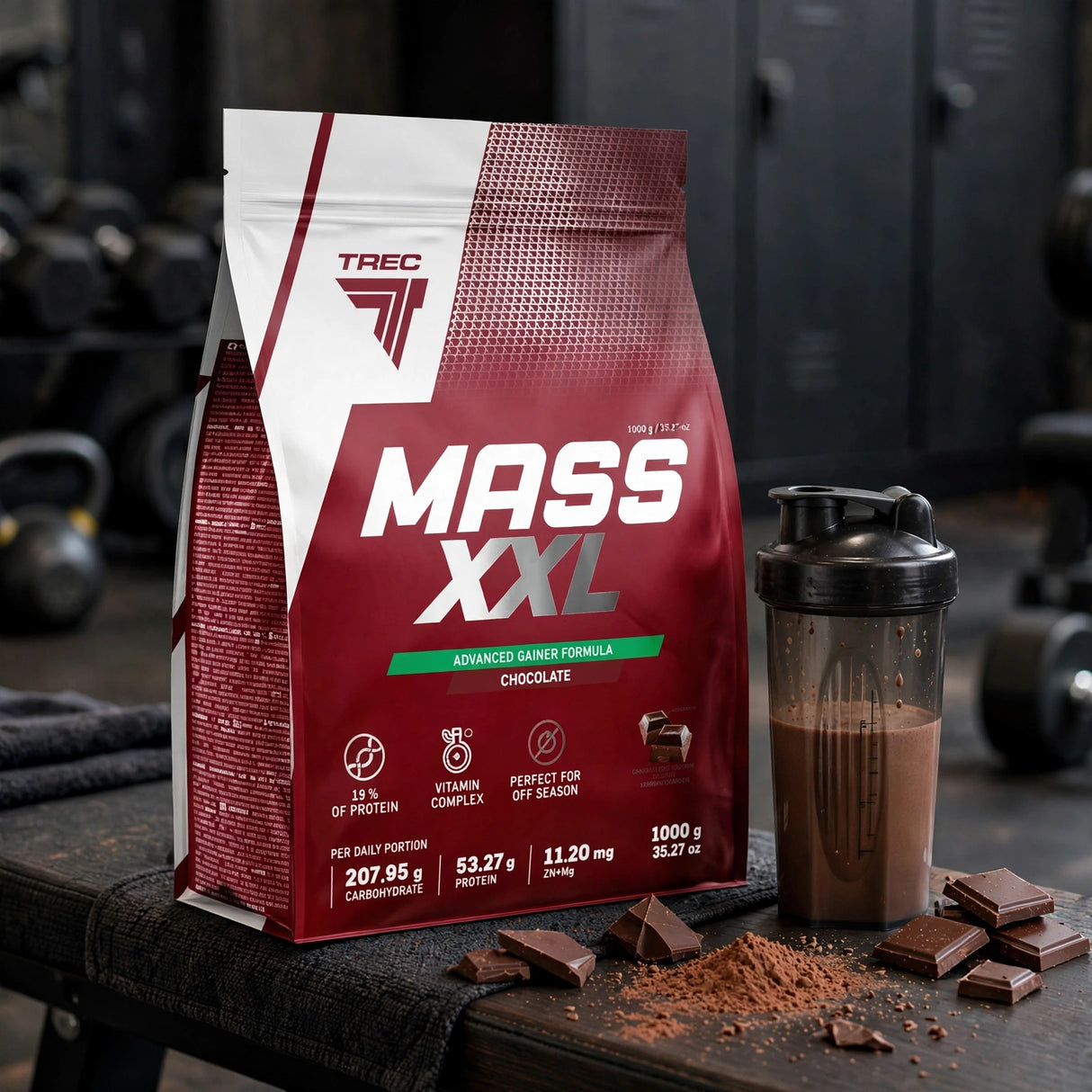 Mass supplement TREC MASS XXL CHOCOLATE 1000g