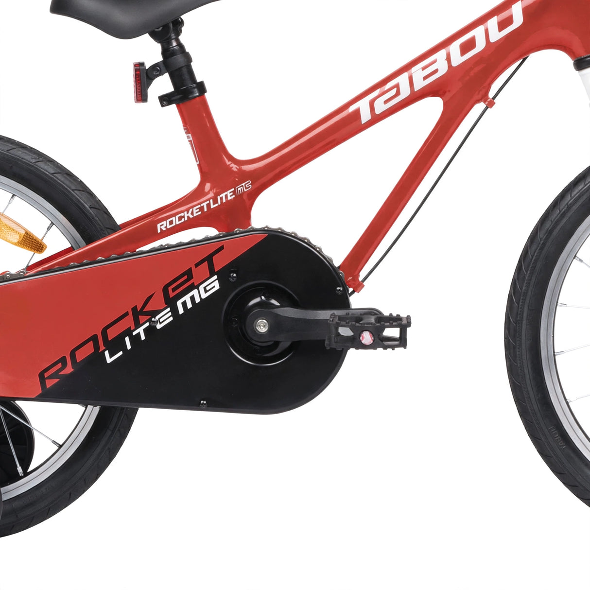 Ultralätt barncykel TABOU Rocket Lite MG, 14" röd/vit