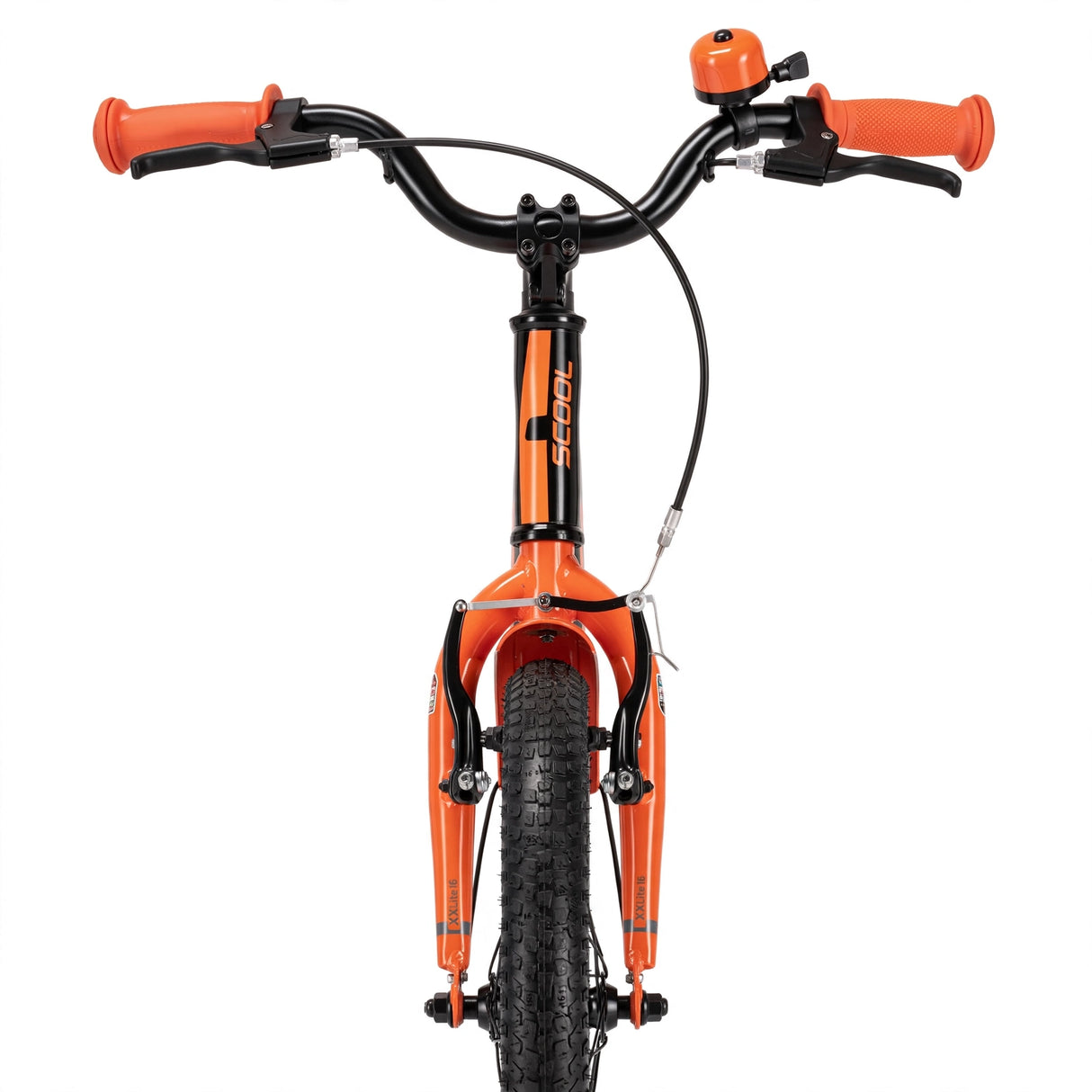 Barncykel S´COOL XXlite, 16" svart-orange