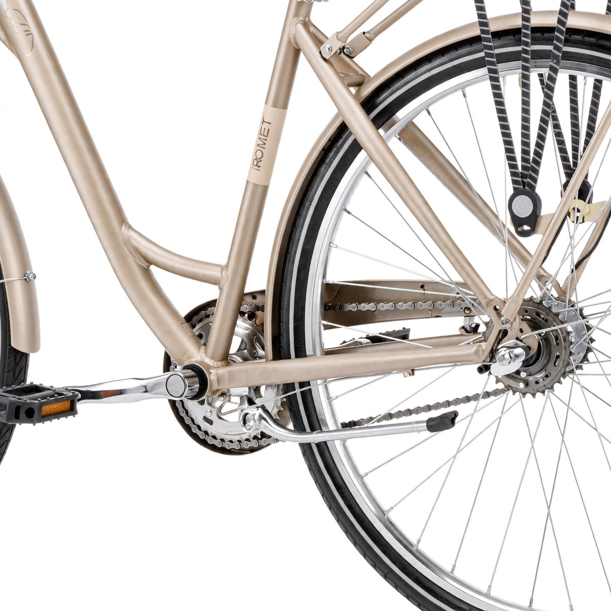 Cykel ROMET Art Deco Classic, med korg fram, beige