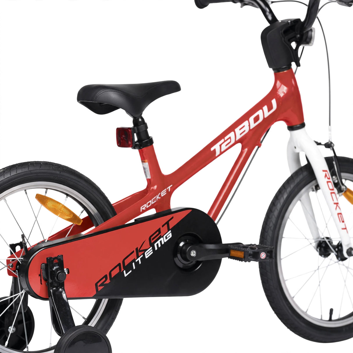 Ultralätt barncykel TABOU Rocket Lite MG, 14" röd/vit
