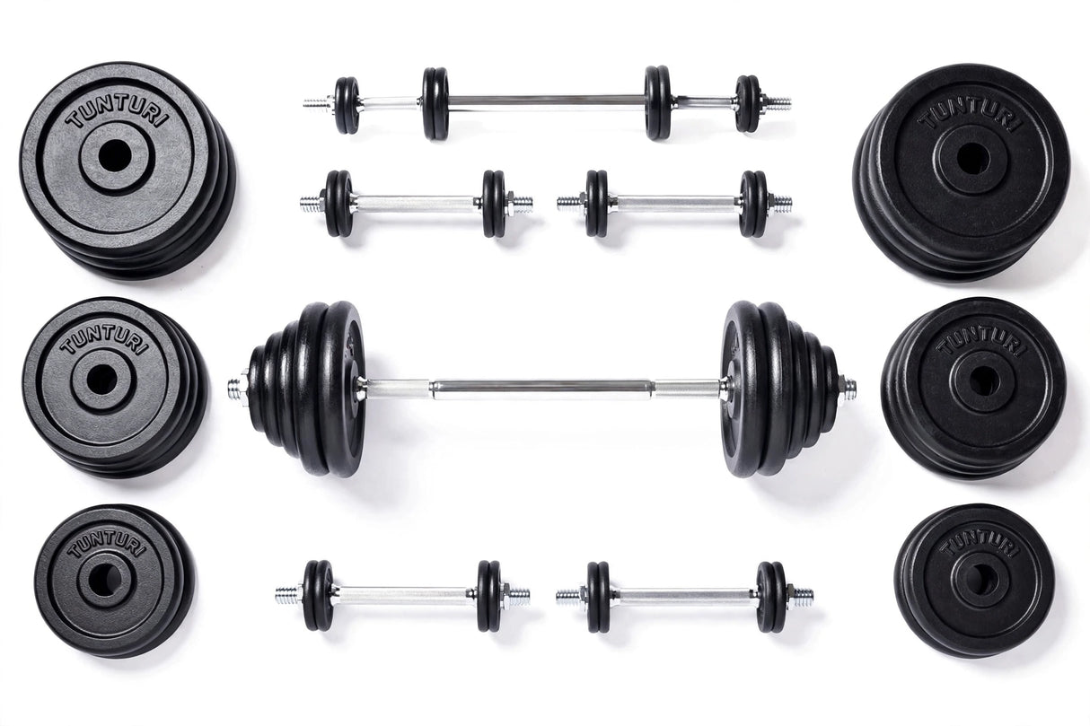 Hantel- och skivstångsset TUNTURI Hantel-/skivstångsset 20kg, järn
