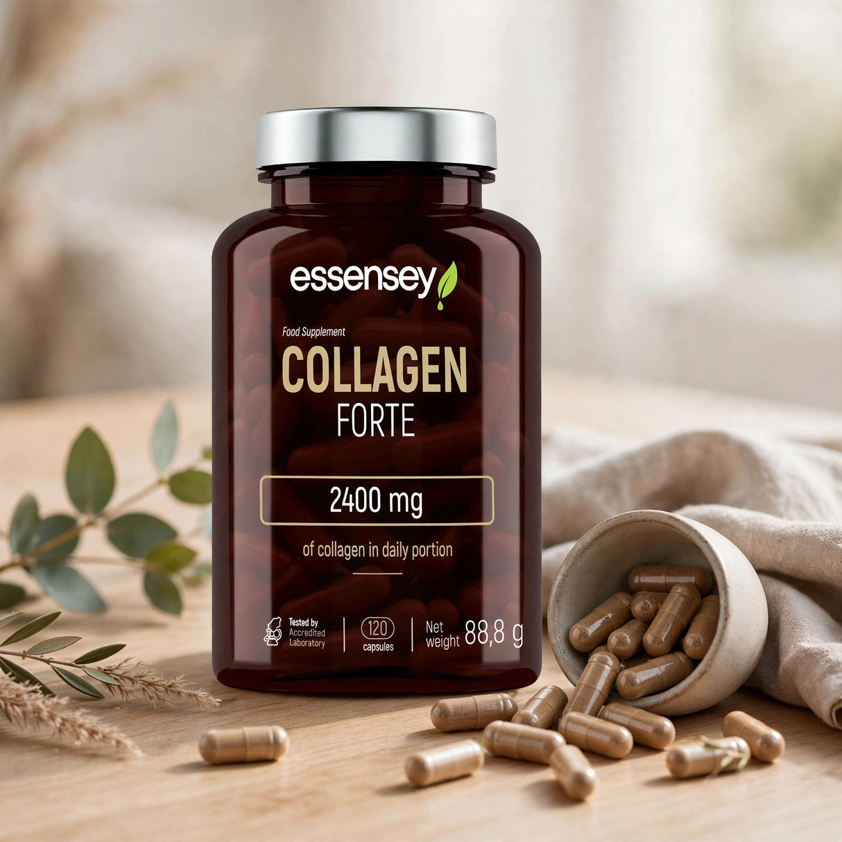 Mineral kapslar för leder och hud TREC ESSENSEY COLLAGEN FORTE 120 kapslar