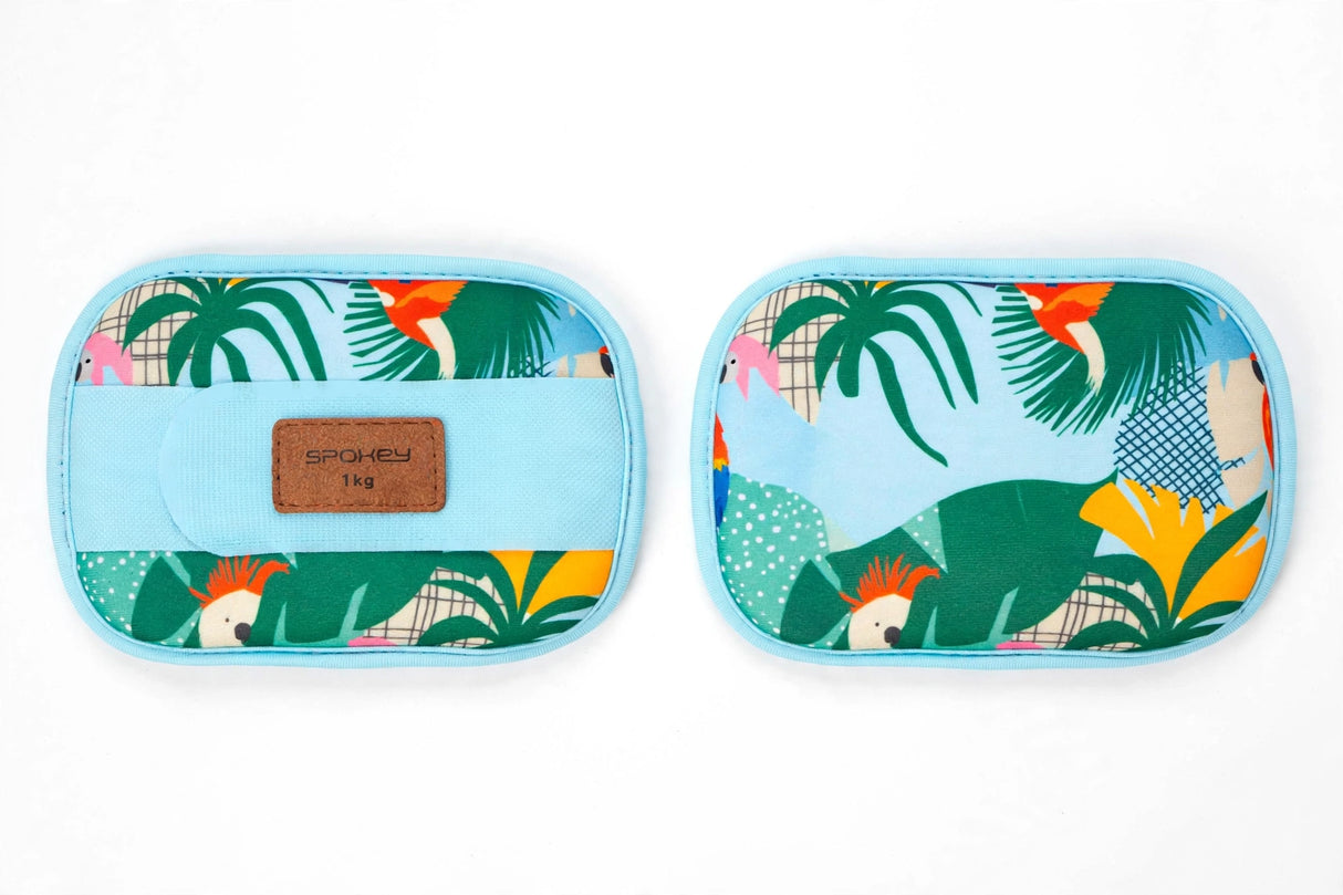 Hand- och fotledsvikter SPOKEY Home Jungle 2x1 kg, blå-fläckig