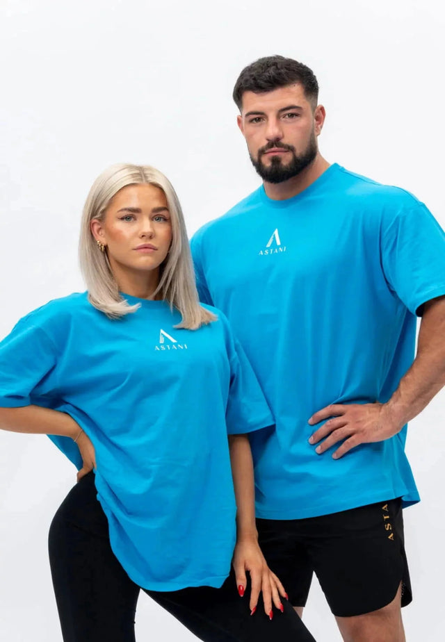 A AMPIO Oversize T Shirt - Blue - workoutbrands.com