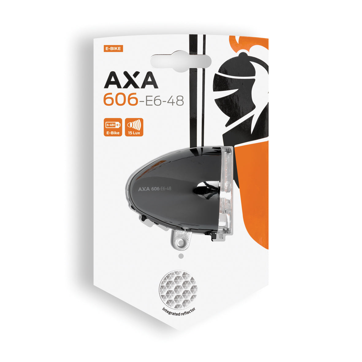 Forlygte AXA 606 E-BIKE6-48 VOLT 15 LUX DARK CHROME