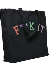 Fuck It Oversize Canvas Tote Bag black one size - workoutbrands.com