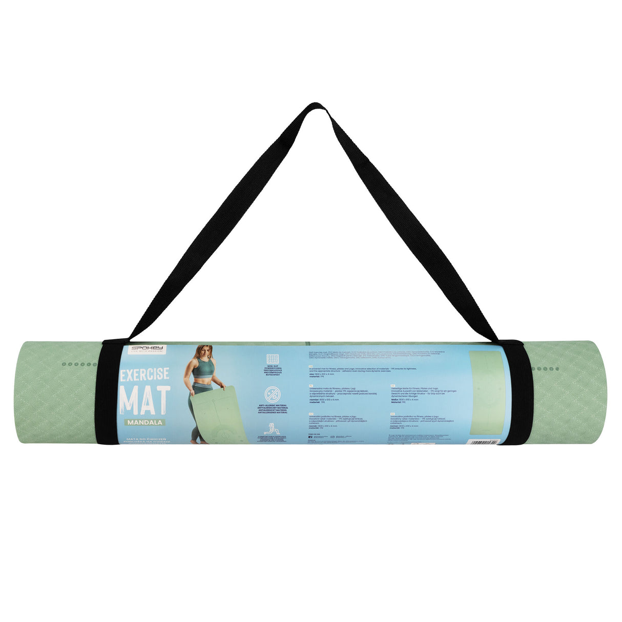 Yogamåtte SPOKEY Mandala, grøn