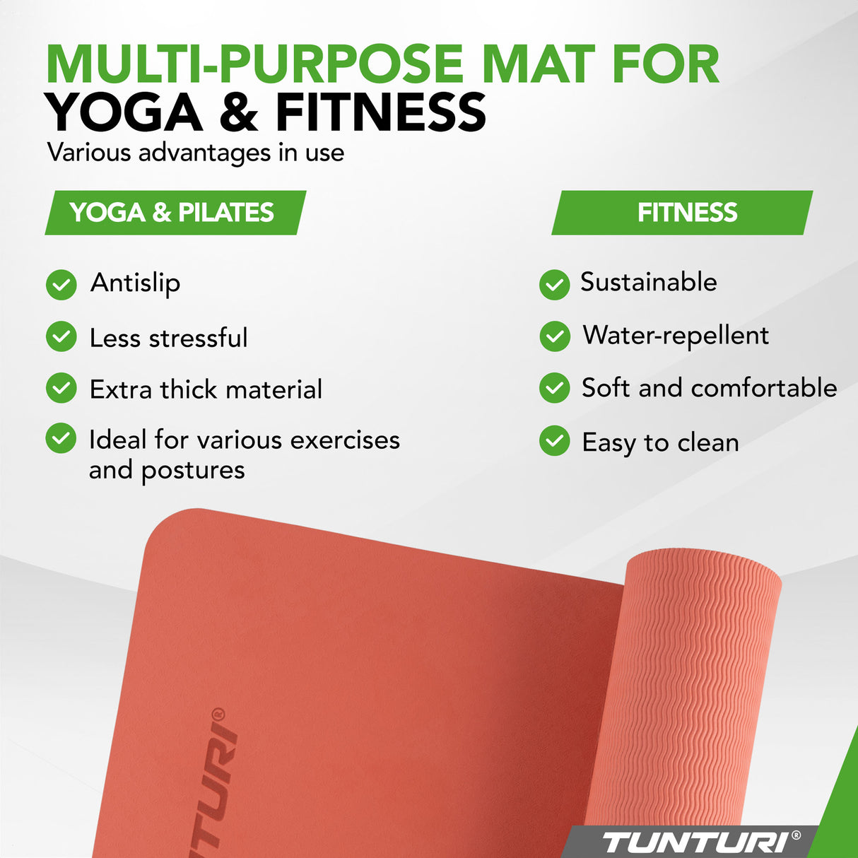 Yogamatta Tunturi Yogamat 8mm, Rose Gold
