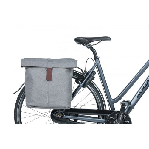 Pakväska BASIL City dubbel cykelväska, 28-32 L, grå