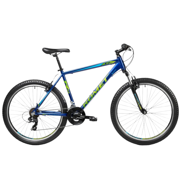 Blågrön ROMET Rambler R6.0 26 tum cykel i sidovy
