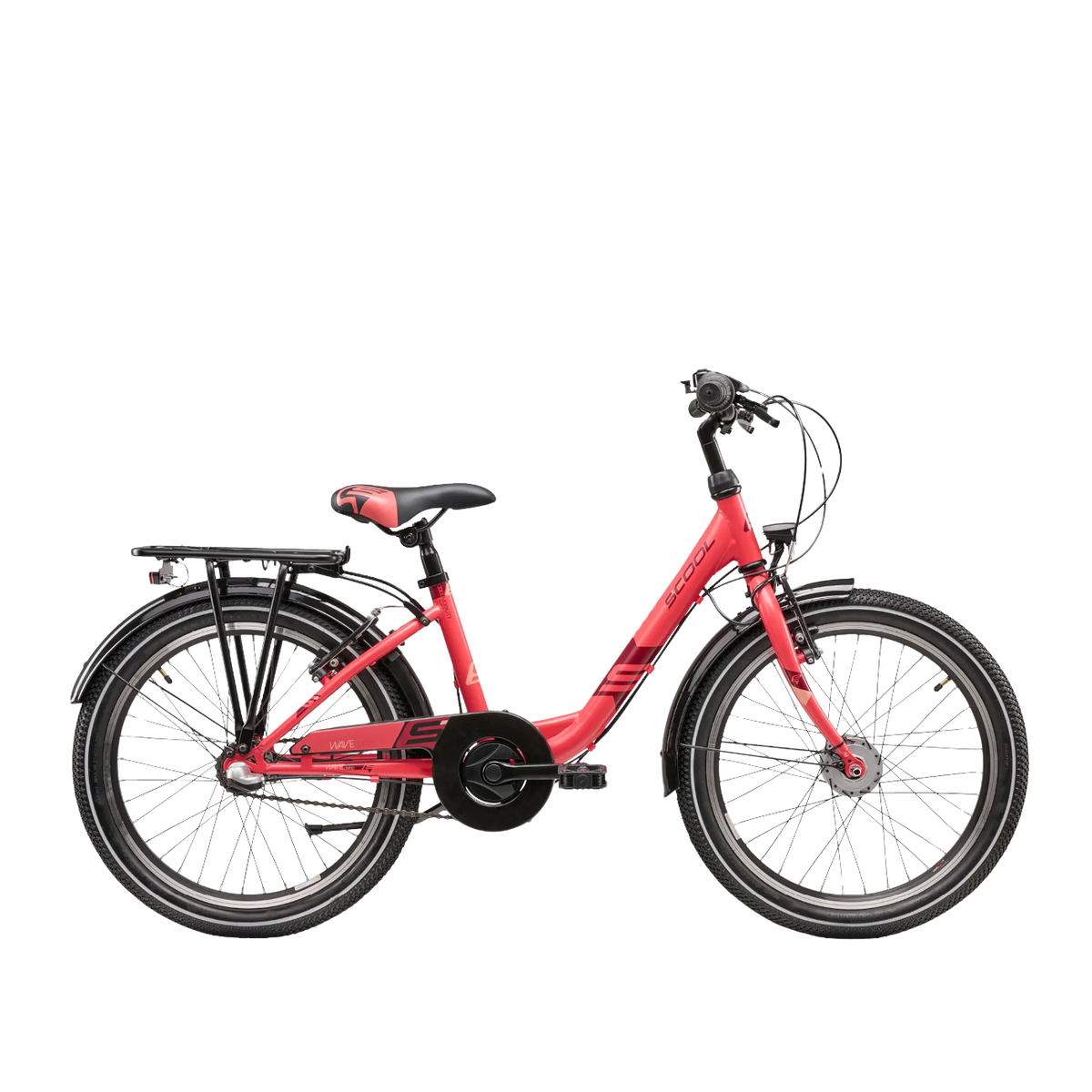 Børnecykel S'COOL Wave Steel LTD, 20" koral/rød
