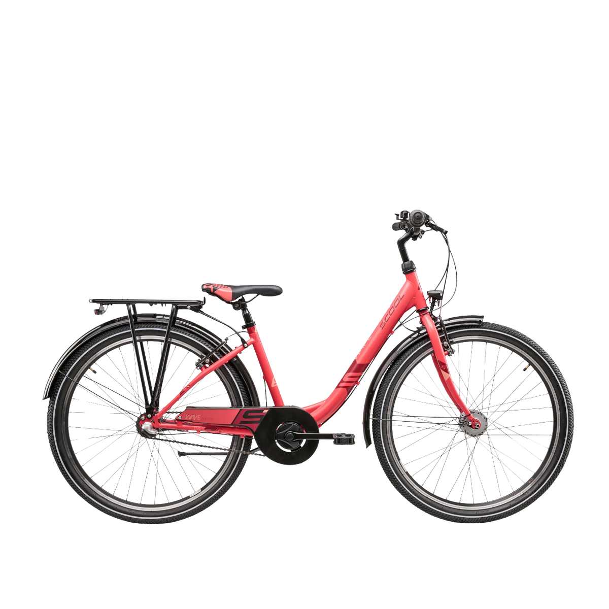 S'COOL Wave Steel LTD juniorcykel, 26" koral/rød