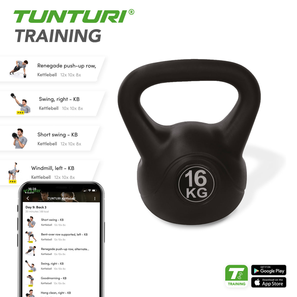 TUNTURI PE Kettlebell 16 kg
