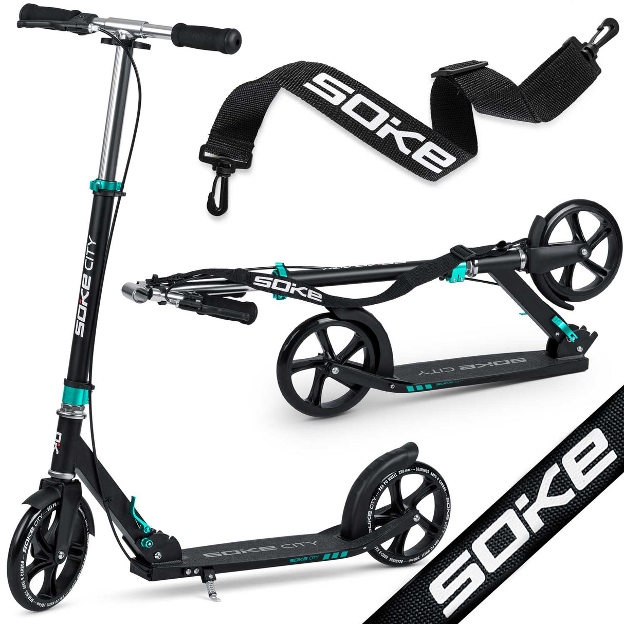 Scooter SOKE City, black-turquoise