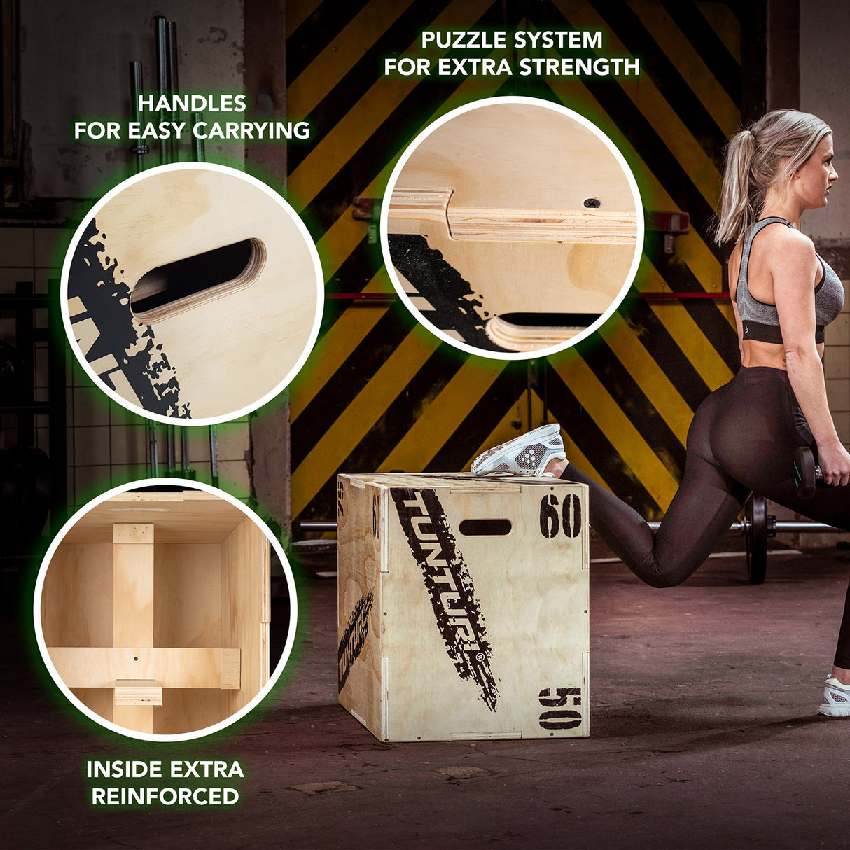 Träningsbox TUNTURI Plyo Box Wood 40/50/60cm