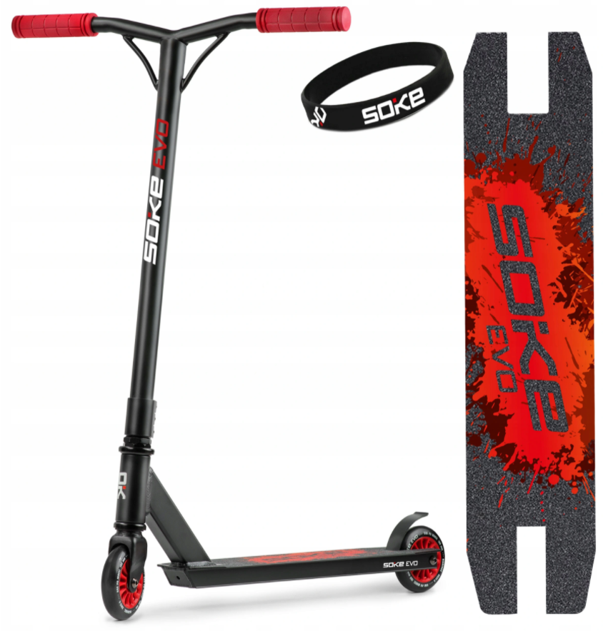Trick-scooter SOKE EVO, svart-röd