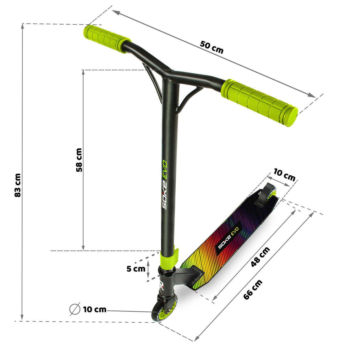 Tricksparkcykel SOKE EVO, svart-grön