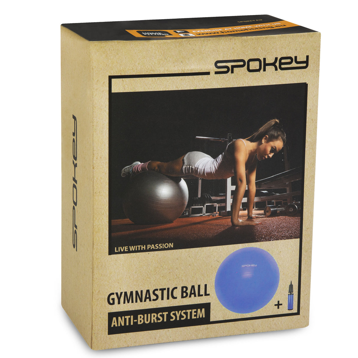 Gymnastikboll SPOKEY Fitball III, 65 cm, blå