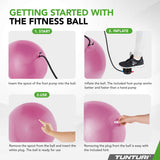 Träningsboll TUNTURI Gymball 75cm Anti Burst, lila