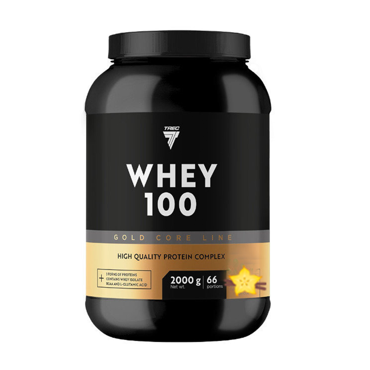 Proteinpulver TREC GOLD CORE LINE WHEY 100 VANILLA 2000g