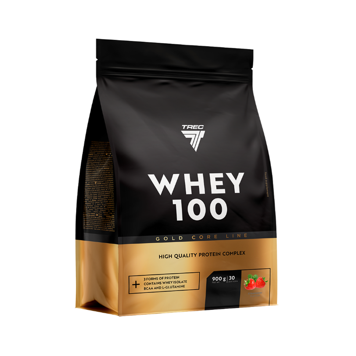 Proteinpulver TREC GOLD CORE WHEY 100 JORDBÆR 900g