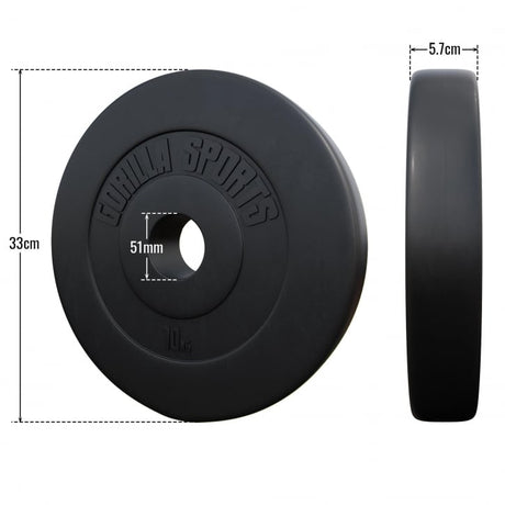Viktskiva i cement från Gorilla Sports - 10kg  - Med mått