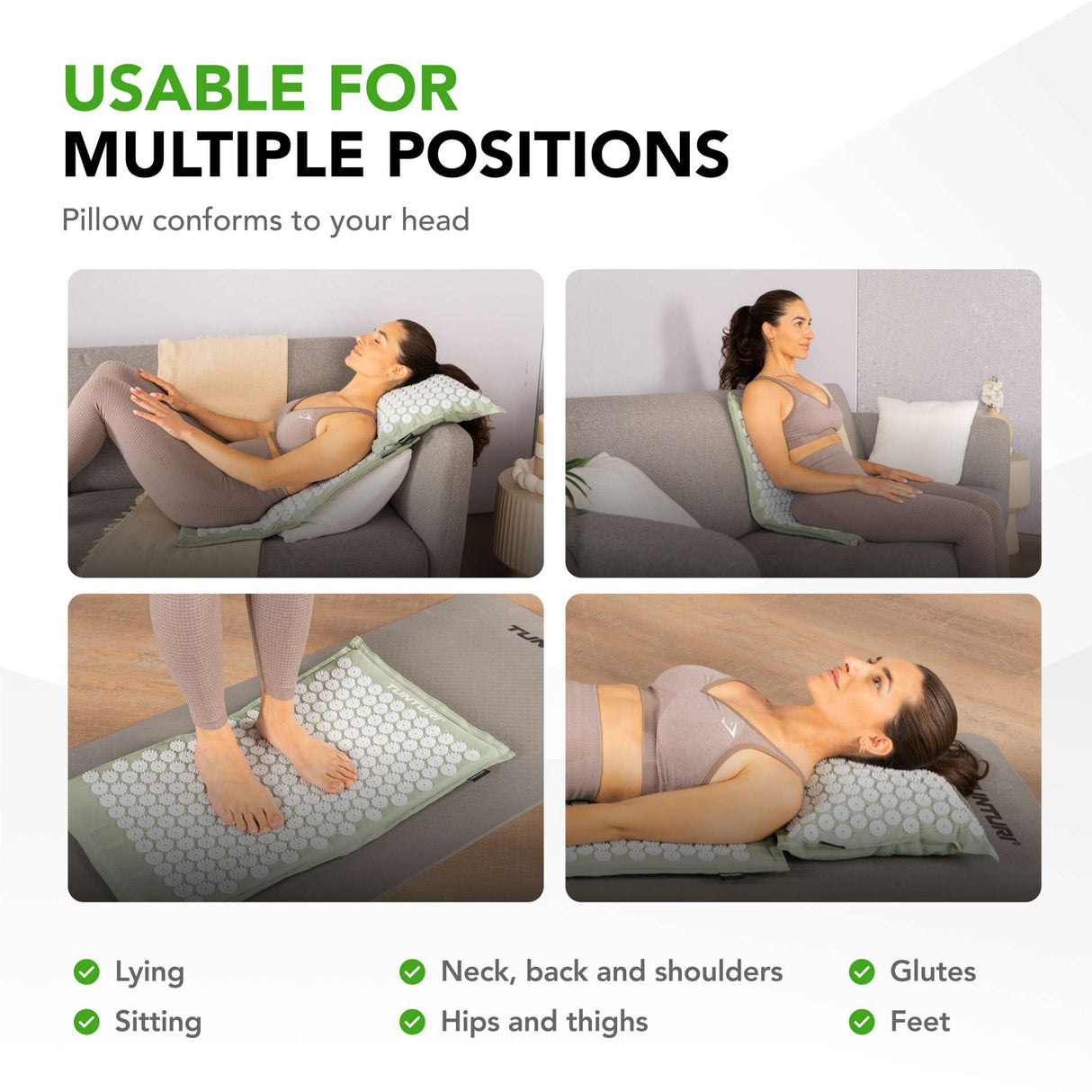 Akupressurmadrass och kudde TUNTURI PRO Akupressurmadrass och kudde, Mint