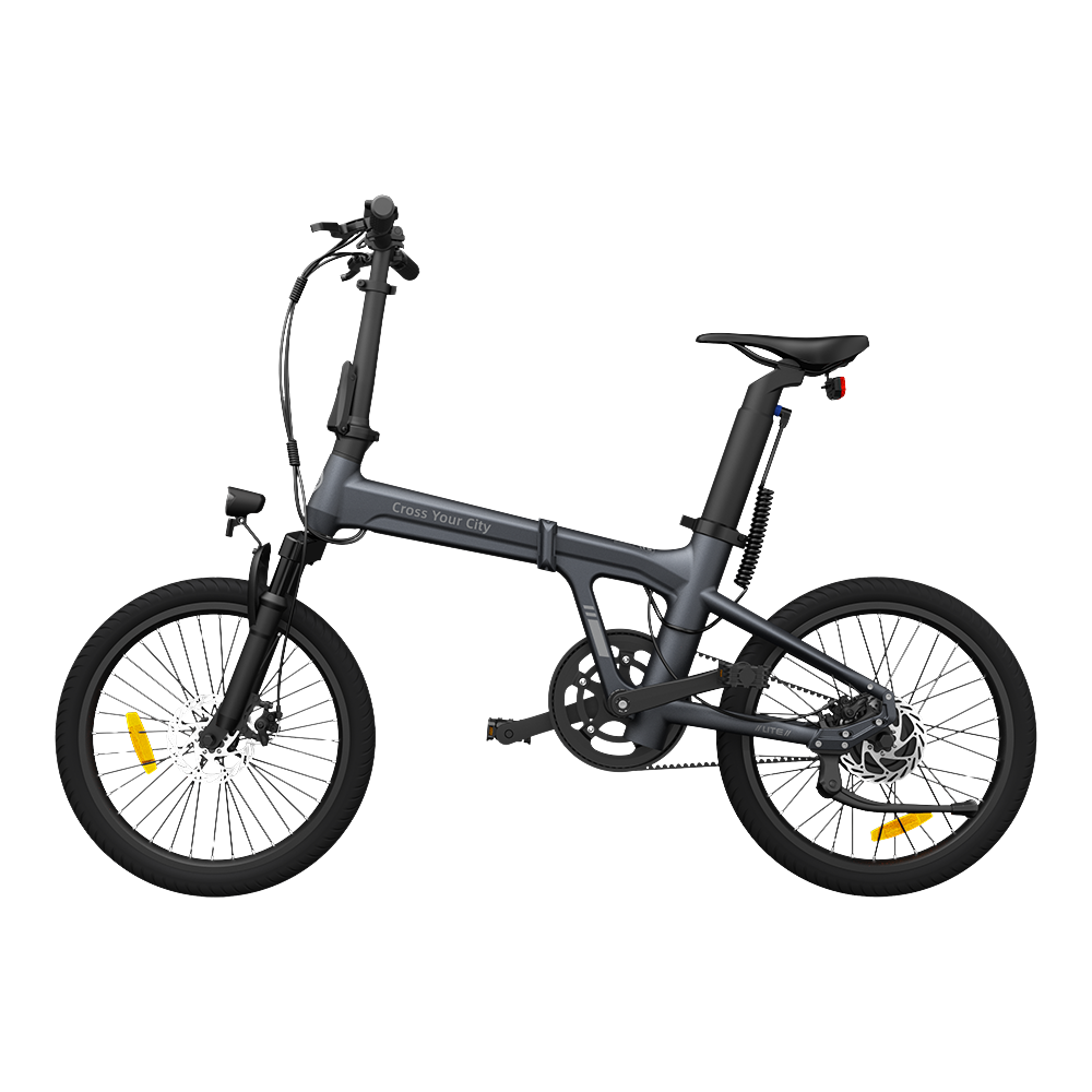 Hopfällbar elcykel ADO A20S AIR med fjädring fram, grå