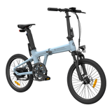 Hopfällbar elcykel ADO A20S AIR med fjädring fram, blå