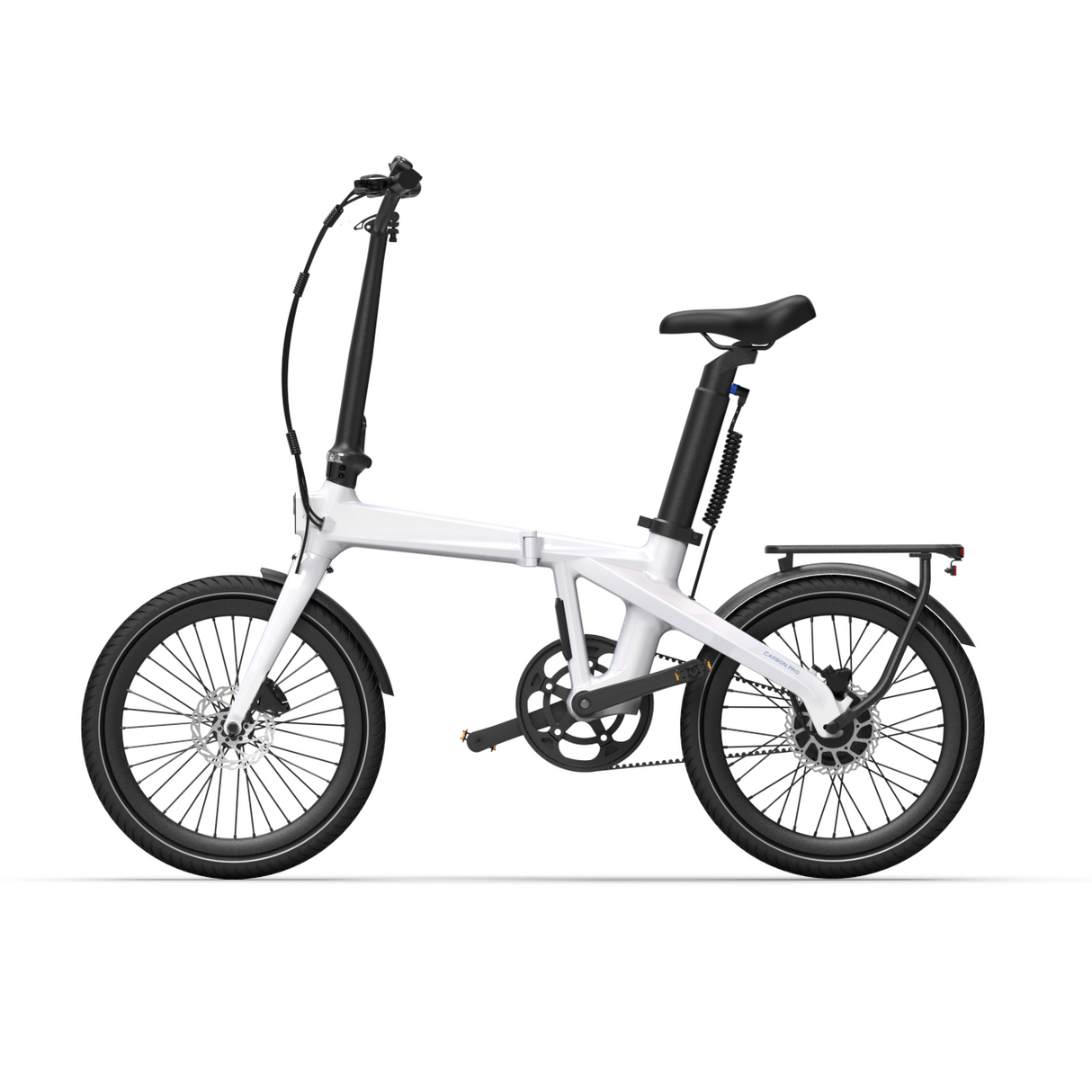 Hopfällbar elcykel ADO Air Carbon PRO, Vit