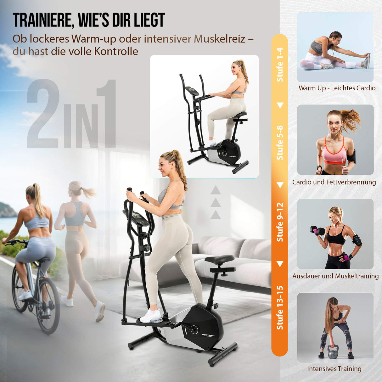 Crosstrainer/exercise bike CHRISTOPEIT CT 6