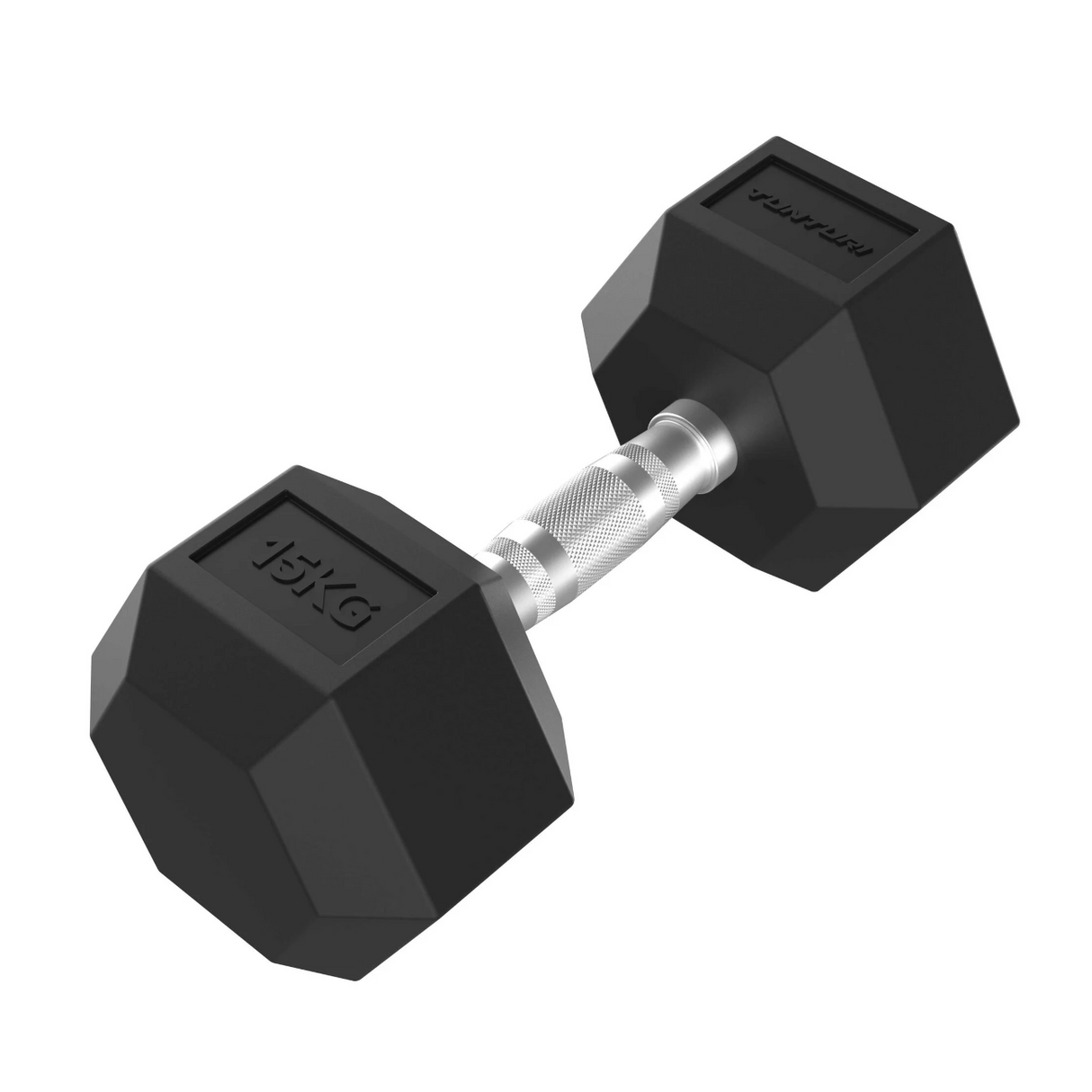 Hantel TUNTURI Platinum Hex Rubber Dumbbell, 15kg