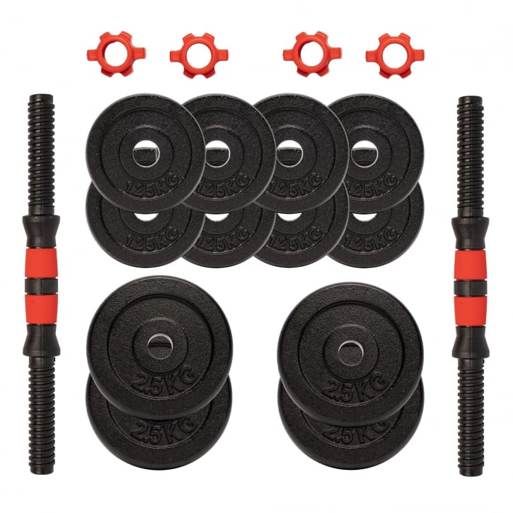 Håndvægte 25 mm Støbejern 2x10 kg 2x15 kg