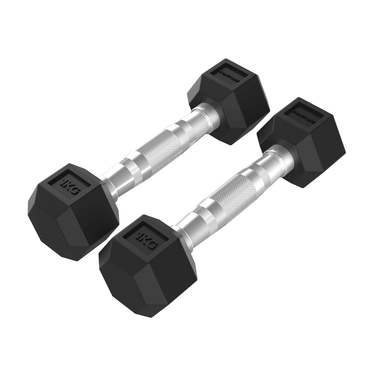 Håndvægte TUNTURI Platinum Hex Rubber Dumbbell, 2x 2kg