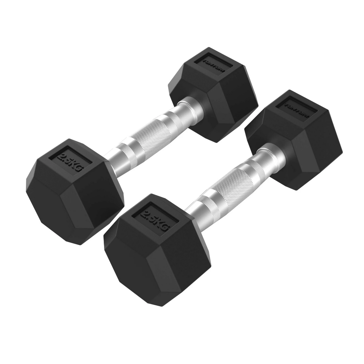 Hantlar TUNTURI Platinum Hex Rubber Dumbbell, 2x 2.5kg