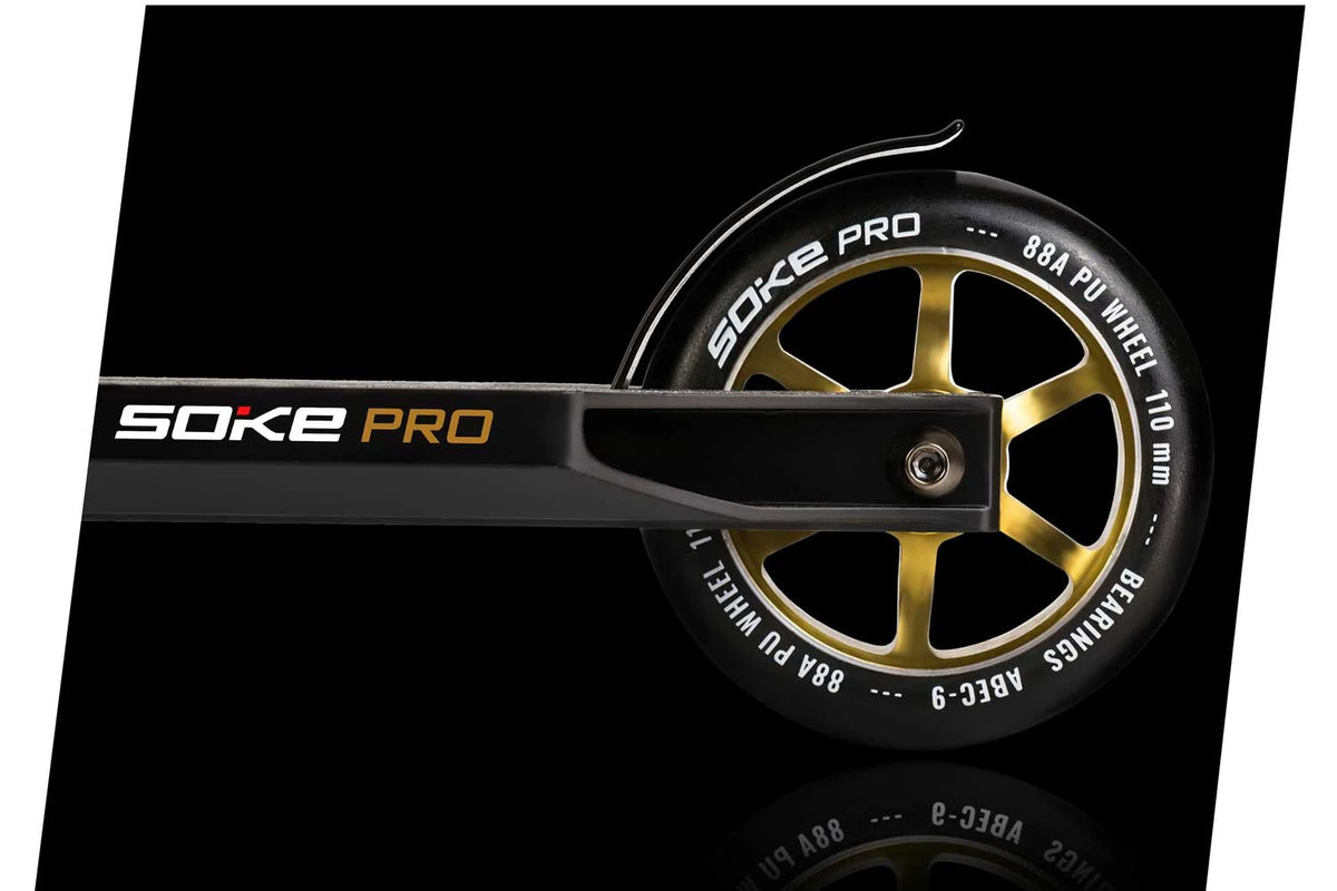 Stuntløbehjul SOKE PRO, sort-guld