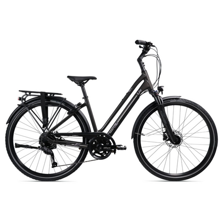 LIV Allure RS 2 GB damcykel i Stealth Chrome i sidovy