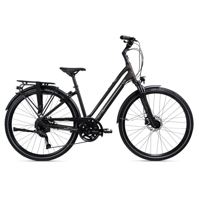 LIV Allure RS 2 GB damcykel i Stealth Chrome i sidovy