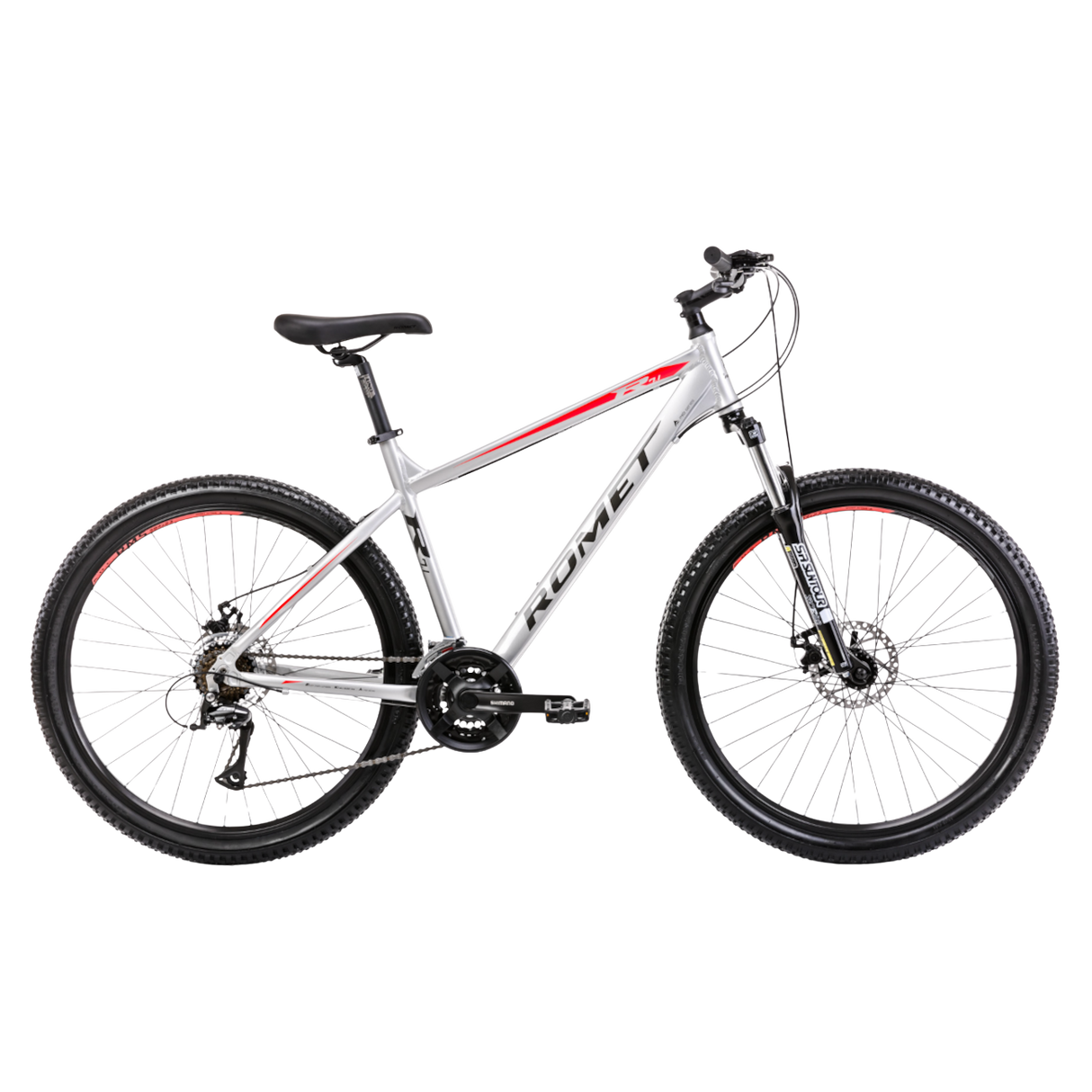 Cykel ROMET Rambler R7.1, 27.5" silver-röd