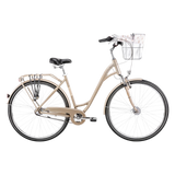 Cykel ROMET Art Deco Classic, med korg fram, beige