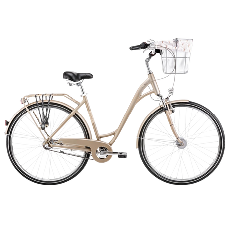 Cykel ROMET Art Deco Classic, med främre korg, beige