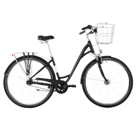 Cykel ROMET Art Deco Lux, med frontkurv, sort