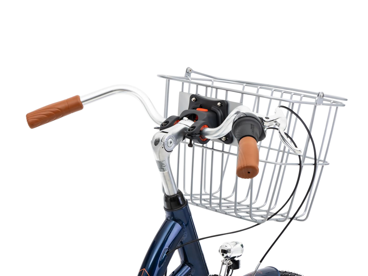 Bicycle ROMET Art Deco Lux, with front basket, blue