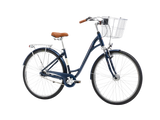 Bicycle ROMET Art Deco Lux, with front basket, blue