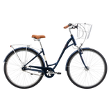 Bicycle ROMET Art Deco Lux, with front basket, blue