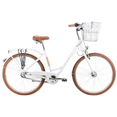 Cykel ROMET Pop Art Classic 26, vit + främre korg