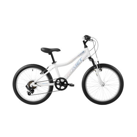 Vit, blå och rosa ROMET Jolene 20 KID 2 barncykel i sidovy