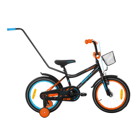 Barncykel TABOU Rocket CS, 16" svart/orange