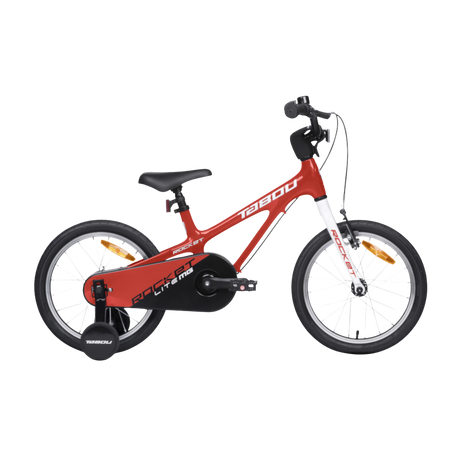 Ultralätt barncykel TABOU Rocket Lite MG, 14" röd/vit